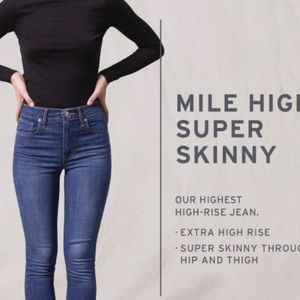 Levi’s ’ Mile High Super Skinny Jeans NWOT never worn